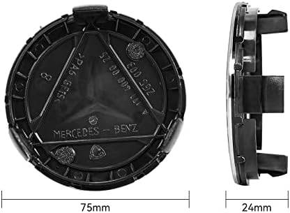 4 מכסים מרכזיים לגלגל PCS לכיסוי B-E-N-Z 75 ממ/2.95 אינץ