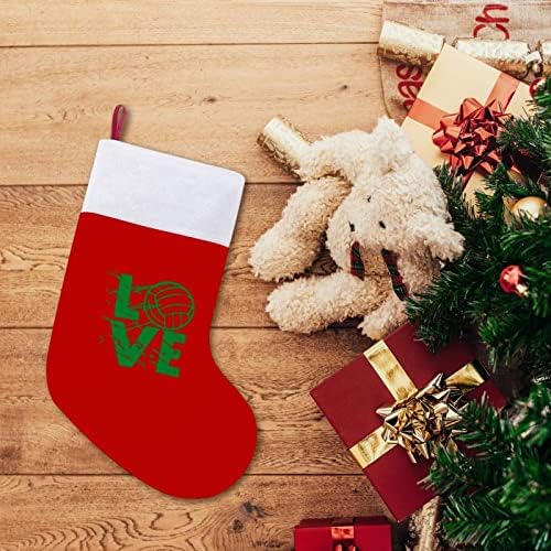 כדורעף אהבה גרבי חג המולד קטיפה אדומה עם תיק ממתקים לבן קישוטי חג המולד ואביזר מסיבות משפחתיות