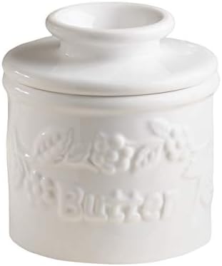 פעמון חמאה - קרוק פעמון החמאה המקורי של L Tremain, שומר צלחת חמאה קרמיקה צרפתית לחמאה הניתנת להתפשטות, אוסף פלר דה ליס