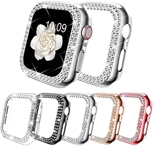 Dabaoza תואם למארז Apple Watch כיסוי פגוש אולטרה סדרה 8 7 6 5 4 3 2 1 SE, בלינג נשים בנות לבושות יהלומים