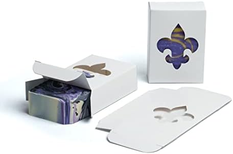 CYP White Fleur de lis Sap Box - אריזת סבון תוצרת בית - ציוד לייצור סבון - תוצרת ארהב! 50 חבילה