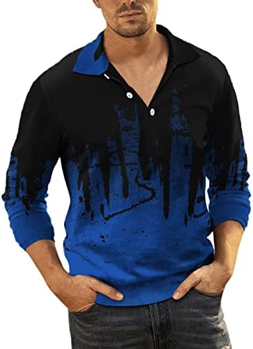 חולצות כותנה כבדות לגברים רוכסן שרוול ארוך חולצה מוצקה דפוס שבטי חיצוני כותנה עליונה שבטית