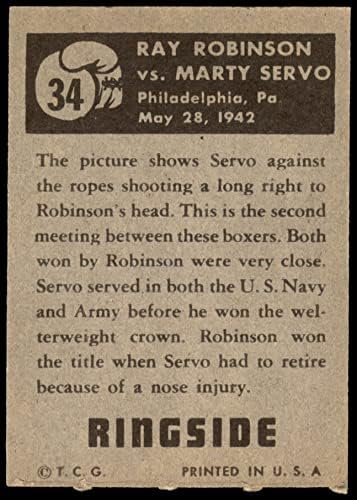 1951 Topps 34 Robinson vs Servo Sugar Ray Robinson/Marty Servo NM