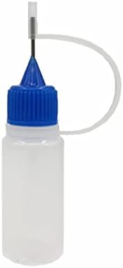 Nuobesty 45pcs פלסטיק- בקבוק ML ML טפטפת עם קצה שקוף בקבוקי בקבוקי מחט דיוק משפך דבק ריק