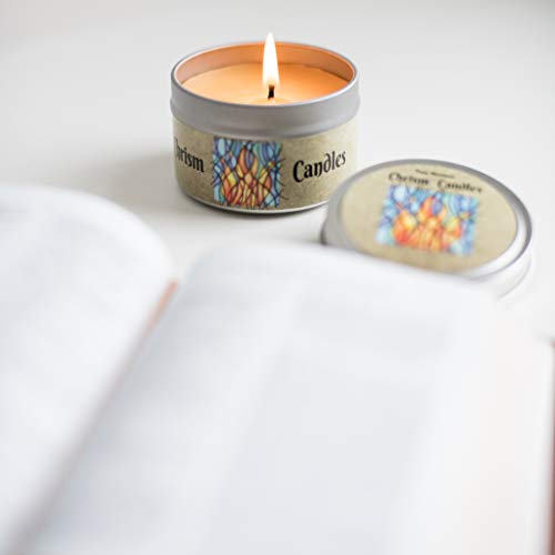 נרות תפילה של CHRISM - כריזם ריחני ארומתרפיה קתולית - שעוות דבורים טהורות ושמן כריזם - תוצרת ארהב