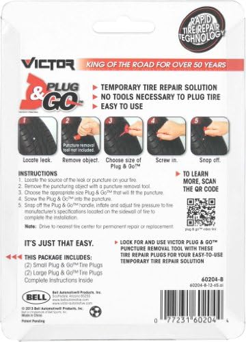 ויקטור 22-5-60204-8 ערכת תיקון צמיגים של Plug & Go, Multicice, גודל אחד