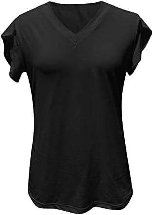חולצות רגילות לבנות קיץ סתיו סתיו שרוול קצר VNECK SPANDEX צמרות נשים 2023 בגדים Y2K קג