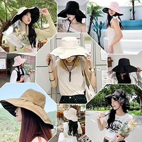 Bellady upf 50+ UV מגן על כובע חוף, כובעי דלי הגנה מפני שמש כובע דיג חיצוני מתקפל, נסיעות חיצוניות