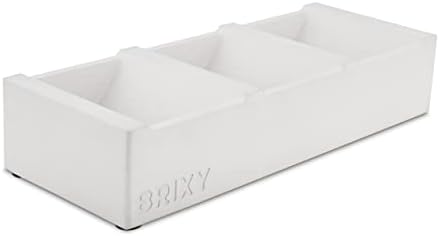 סירת בר Brixy-אחסון מקלחת מלבני מודרני, מגש סבון לנקות עצמי, ללא פלסטיק, מרחיב את חיי הסורגים, בטון-2 קילוגרמים.