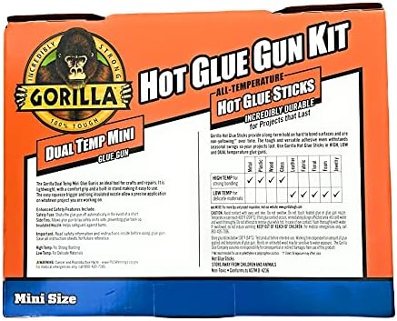 ערכת אקדח דבק חם של גורילה, 75 מקלות מיני חבילת צרור