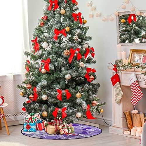 צבע סגול עץ חג המולד מחצלת עץ עמיד למים עמדת מגש שטיח מחצלת מתחת לאביזר עץ חג המולד לאספקת בית הגנה על רצפה