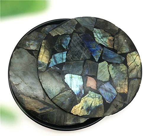 Ruitaiqin Shitu 1pc צלחת Labradorite טבעית פרוסה קוורץ דגימה מינרלית קריסטל תצוגה ריפוי אבנים טבעיות ומינרלים YLSH118