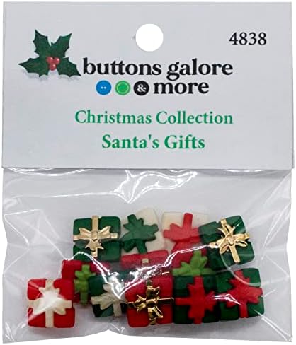כפתורים של כפתורי חג המולד של גלגורה של סנטה לתפירה לתפירה של פרויקטים של Squapbookbookbookbook. 36 כפתורים - 3 חבילות