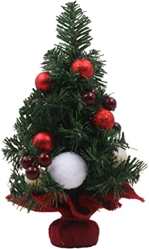 Ipeptboom Mini Tree חג המולד מלאכותי מיני עץ אורן עם כדורי קישוט