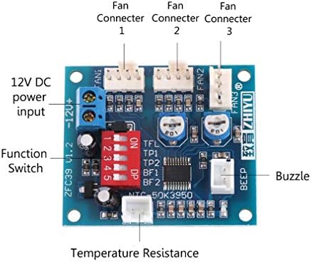HILETGO DC 12V 5A PWM CPU מעבד מאוורר טמפרטורת בקרת טמפרטורת בקרת בקרת לוח בקרת בקרת בקרת בקרת בדיקה טמפרטורה