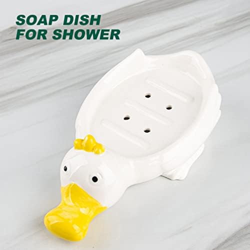זרודקו קרמיקה סבון סבון סבון מקלחת מקלחת ברווז צורה סבון סבון קרמיקה מגש סבון עצמי מצויין מחזיק סבון לכיור מטבח כיור אמבטיה