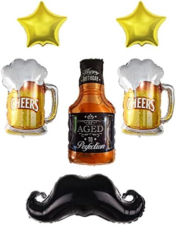 6 יחידים מסיבת יום המסיבה של האב דוב בלון נושא בלונים ערכת בירה ריאליסטית ספל ספל לחיים בלון בלון בקבוק בלונים ויסקי בקבוק