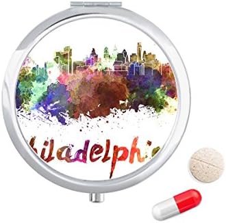 פילדלפיה אמריקה עיר בצבעי מים גלולת מקרה כיס רפואת אחסון תיבת מיכל מתקן
