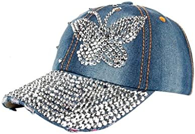 SHZBCCDN פרפר ריינסטון כובעי בייסבול ג'ינס כובע היפ הופ מזדמן קיץ קיץ חיצוני כובעי סנאפבק גברים כובעים נשים