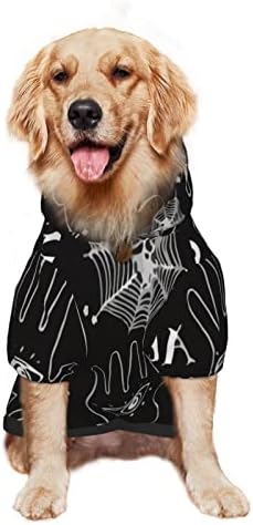 קפוצ'ון גדול של כלב אויג'ה-חתול-דפוס חיות מחמד סוודר עם כובע עם מעיל תלבושת חתול רך x-large