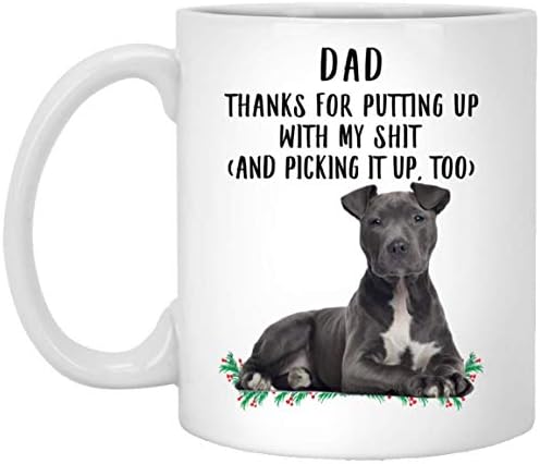 ספל כחול כהה של בריון אמריקאי מצחיק לאבא כלבים ספלי קפה מצחיקים עם ציטוטים מתנות ייחודיות כוסות קרמיקה לבנות 11oz