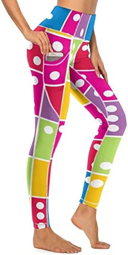 צבעוני שונים עמדות קוביות נשים של יוגה מכנסיים עם כיסים גבוהה מותן אימון חותלות