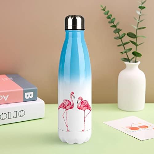 בצבעי מים פלמינגו בקבוק מים נירוסטה עם מכסה מבודד כוס כוס כוס ספל נסיעות אטום דליפות
