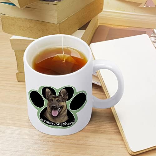 גרמנית רועה כלב הדפסת כפת ספל קפה כוס קרמיקה תה כוס מצחיק מתנה עם לוגו עיצוב עבור משרד בית נשים גברים-11 עוז לבן