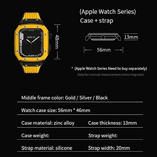 FKIMKF ללהקת Apple Watch סדרה 8 מארז שעון סגסוגת לסדרת Iwatch 7 6 5 4 SE כיסוי 44 ממ 42 ממ 45 ממ מגומי מתכת יוקרתי