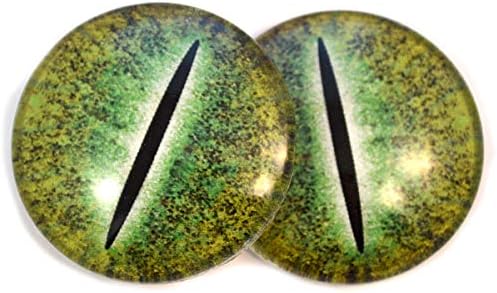דינוזאור ירוק עיני זכוכית דרקון בובות אמנות זוחלים פסלי מיסוי או תכשיטים מייצרים תכשיטים במלאכה תואמת סט של 2