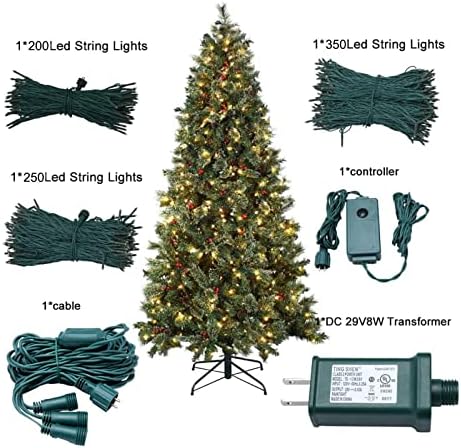אורות עץ חג המולד מרובי-ספיקה 471ft 800 ספירת צבע כפול צבע כפול אורות מיתר מחרוזת 9 פונקציות