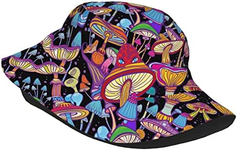 פטריות פסיכדליות כובע דלי היפי בוהו לגברים לנשים דייג כובע שמש כובע שמש אריזות נסיעות חוף חוף כובעי חוף