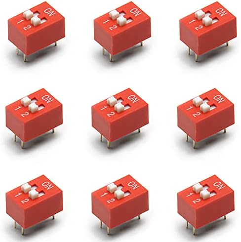 פילקט 10 יחידות אדום לטבול מתג אופקי לעבור 1-2 עמדות 2.54 ממ המגרש עבור מעגלים מעגלים מעגלים