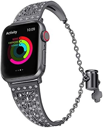 להקות מטאל תואמות ל- Apple Watch 38 ממ 40 ממ 42 ממ 44 ממ רצועת נירוסטה רצועת אל חלד קישור צמיד צמיד ספורט נושם