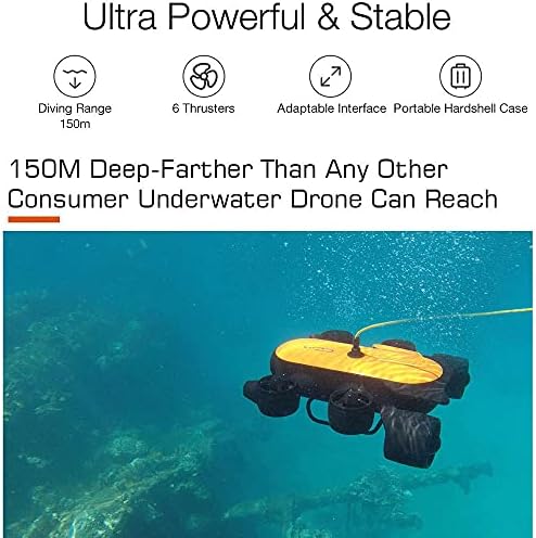 Ujikhsd 150 מ 'מקצועי מזלט מתחת למים רובוט מתחת למים עם מצלמת אקשן 4K UHD שלט רחוק בזמן אמת זיהוי תת-ימי בזמן אמת