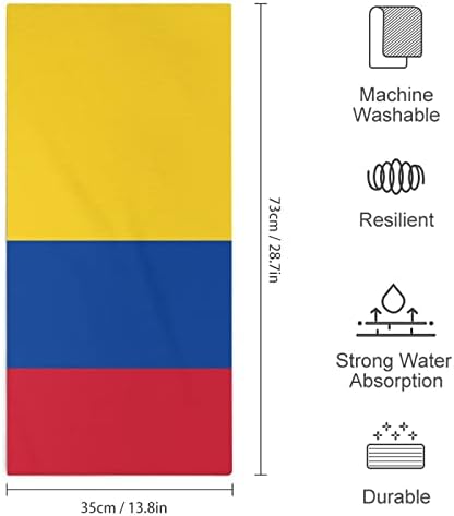 מגבת כביסה של דגל קולומביה 28.7 X13.8 מטליות פנים סיבי סופר -סיבים סופגים מגבות מגבות מגבות