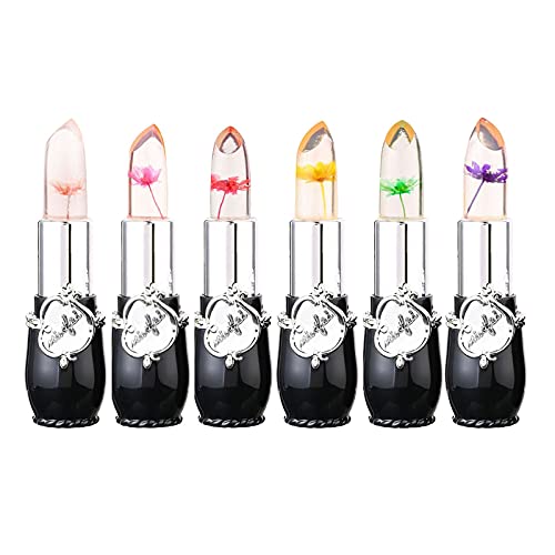 קשת סוכר גלוס לחות 6 צבע ליפסט ג ' לי טמפרטורת פרחים מיובשים צבע שפתון שינוי שפתון