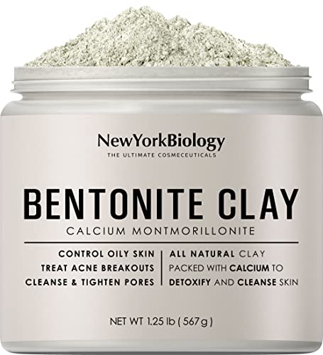 ניו יורק ביולוגיה בנטוניט חימר אבקת 1.25 ליברות-עמוק נקבובית ניקוי הודי ריפוי חימר עבור אקנה ועור שמנוני - טבעי