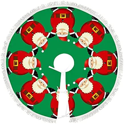טופ קרפנטר מצחיק סנטה קלאוס חצאית עץ חג המולד מעגל ירוק אדום חג המולד עץ מחצלת 48 אינץ