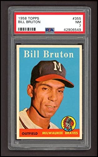 1958 Topps 355 Bill Bruton Milwaukee Braves PSA PSA 7.00 Braves