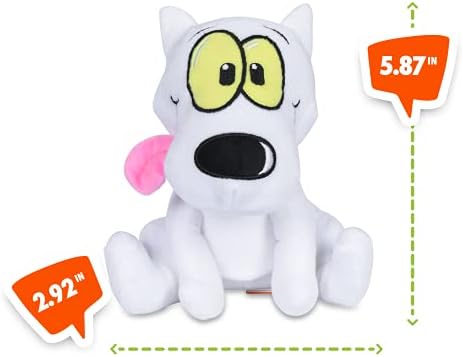 ניקלודיאון עבור חיות מחמד רוקו של מודרני חיים אמיץ דמות קטיפה כלב צעצוע / 6 אינץ לבן חורק כלב צעצוע עבור