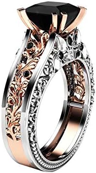 הצהרת טבעת לב טבעת נישואין מזויפת טבעת זהב הפרדה פרחונית זהב חתונה ורד נשים מעורבות טבעות צבע טבעות לנערים