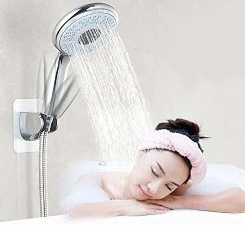 קש מקלחת אטום למקלחת מתכווננת, סוגר מדד דבק מקל קיר רכוב מחזיק אמבטיה קבועה ומתאמת ראש מקלחת אמבטיה