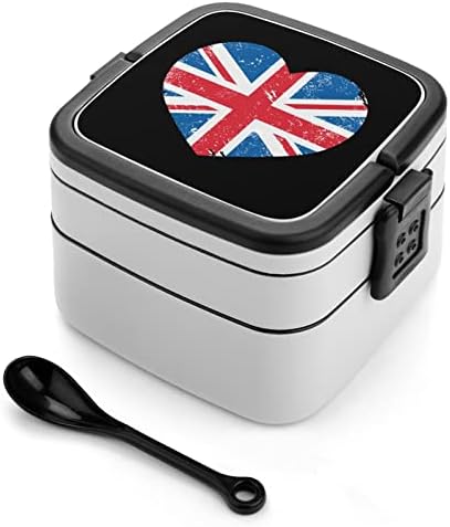 בריטניה בריטניה בריטניה רטרו דגל דגל דגל קופסת ארוחת צהריים ניידת שכבה כפולה בנטו קופסת בנטו קיבולת גדולה מיכל אוכל