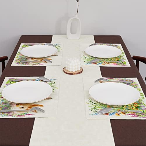 ארנב פסחא רץ לשולחן בצבעי מים ארנבים שולחן רצי 72 סנטימטרים ארוך עבור מטבח אוכל שולחן קישוט מסיבת חג מקורה חיצוני דקור