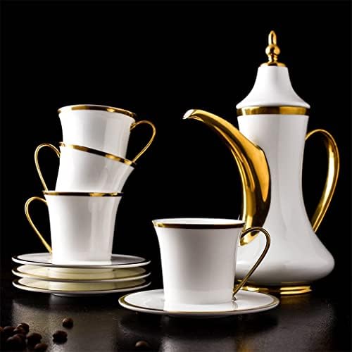קוואשנג בסגנון אירופאי נמשכת קו זהב סיר קפה כוס קפה כוס צלוחית סט כפית סט קרמיקה ספל קרמיקה מדרגה חרסינה מדרגה.