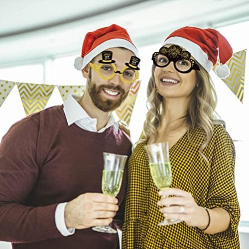 Inoomp 8pcs משקפי קוספליי של המסיבה לשנה החדשה שנה טובה משקפיים משקפיים מצחיקים פסטיבל משקפיים אבזרי תלבוש