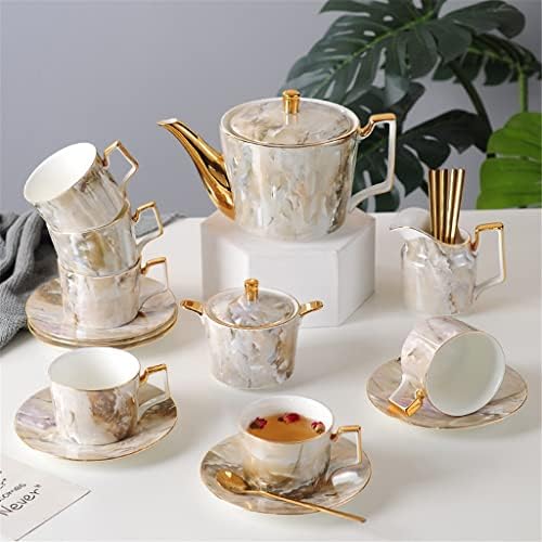 Xiulaiq שיש קומקום קפה כוסות קפה עצם כוסות תה סין צלוחיות קערות סוכר קערות קומקום קומקום תה תה תה