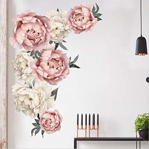 פרחי אדמונית מדבקת קיר עמיד למים PVC אדמונית פרחי ורדים מדבקות קיר מדבקות נשלפות מדבקה לעיצוב קיר פרחוני לסלון חדר משתלת