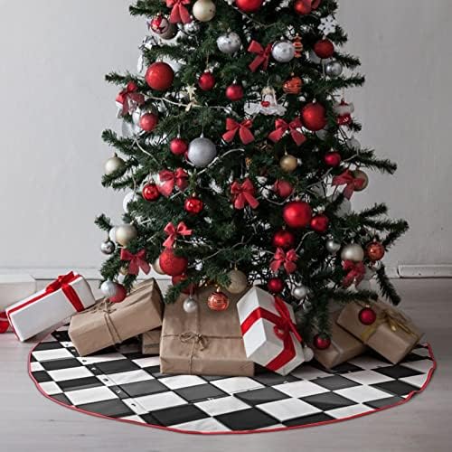 חצאית עץ חג המולד עתיד חג המולד עתידני שחור לבן חצאית קטיפה רכה מכוסה למסיבת חג המולד קישוטים חגיגיים מקורה בחוץ